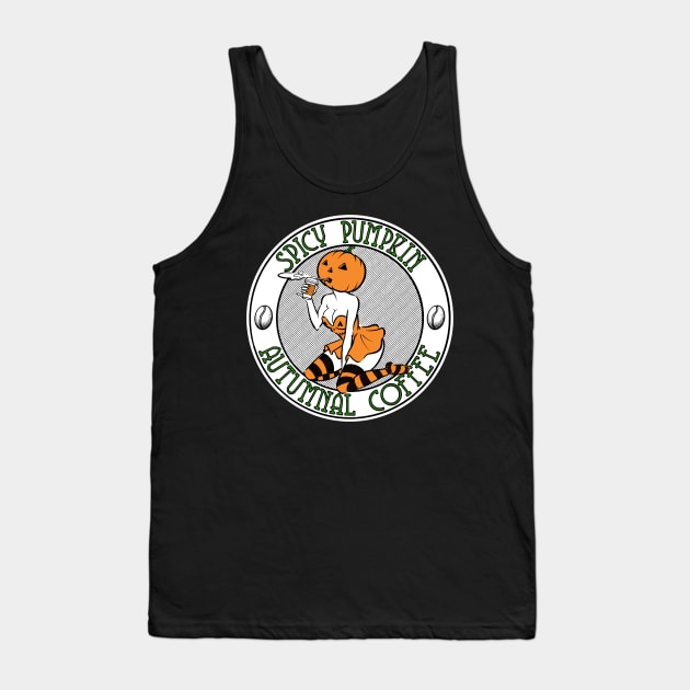 Spicy Pumpkin Autumnal Coffee Tank Top by BuyThisTee